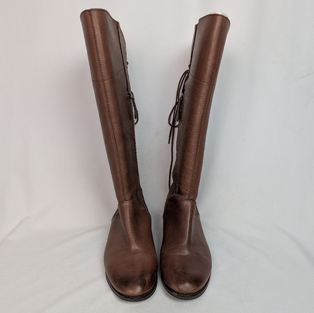 J. Jill Tall Lace Up Distressed Leather Boots - Picture 2 of 12